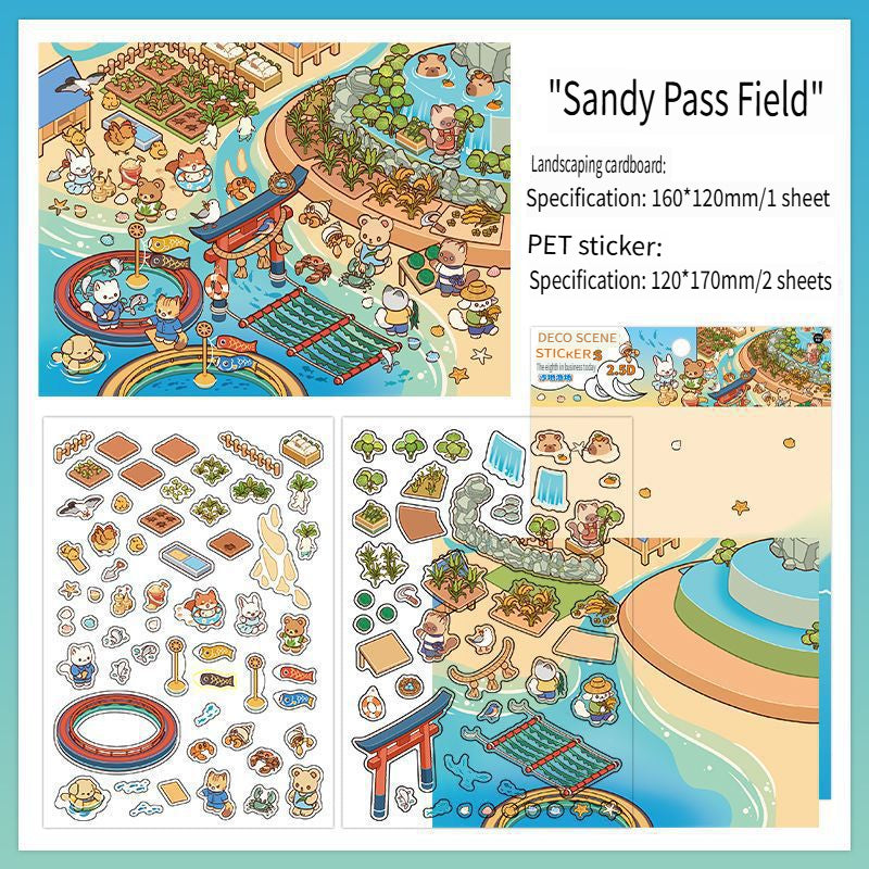 RetroStory Infeel.Me 2.5D background decoration stickers, diy landscaping stickers