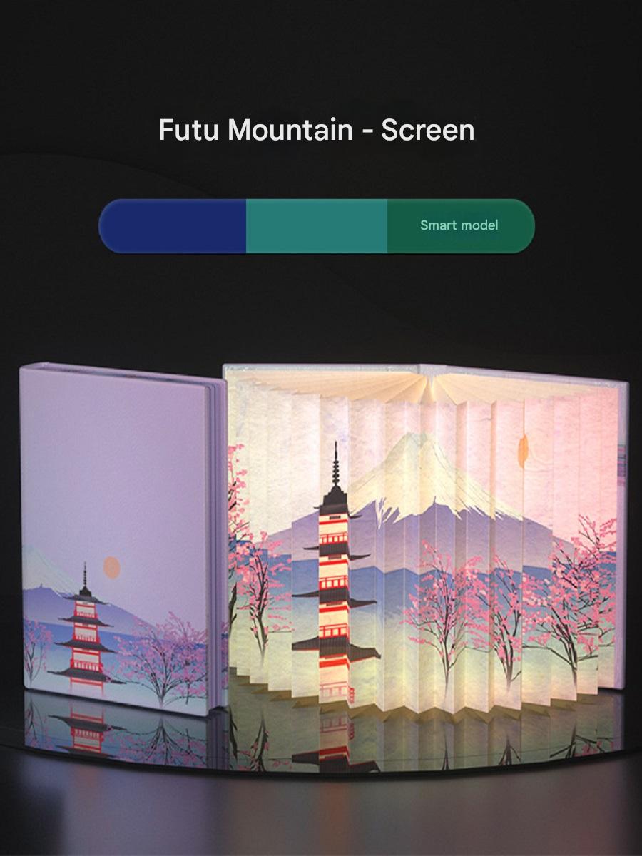 OBB OBB LED Folding Book Light with Bluetooth Speaker, Rechargeable Battery, Voice Control, Phone Control, Timer Function, Medium Size, Gift