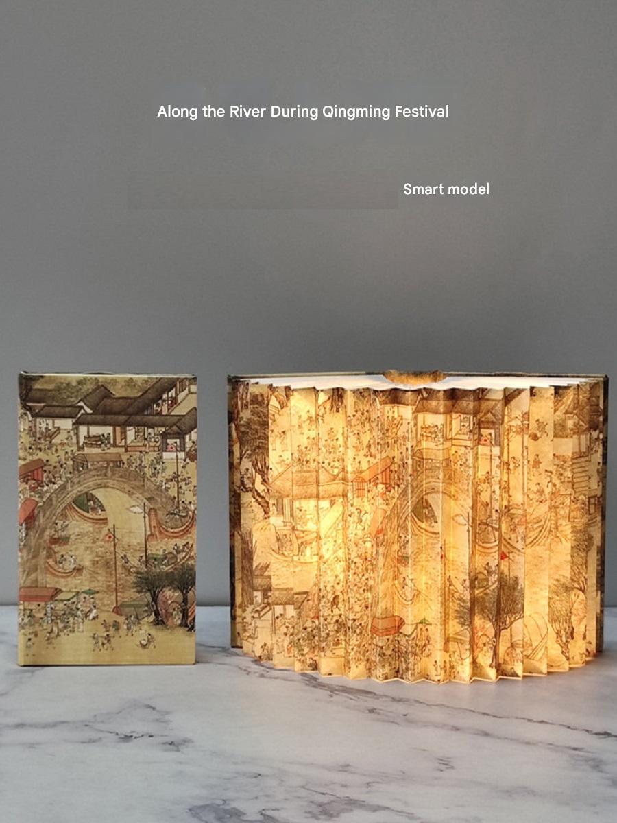 OBB OBB LED Folding Book Light with Bluetooth Speaker, Rechargeable Battery, Voice Control, Phone Control, Timer Function, Medium Size, Gift