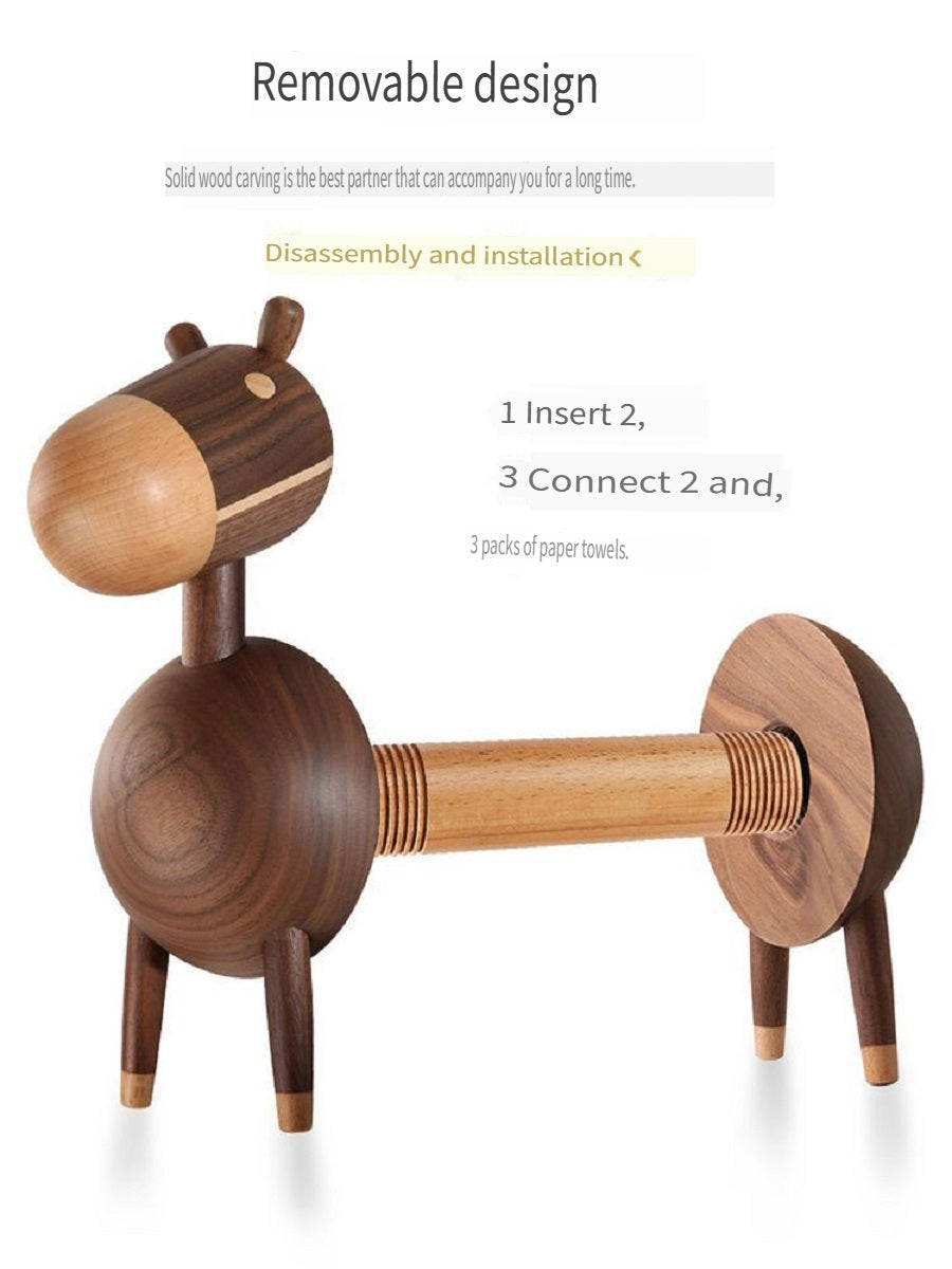 MSMY Creative cartoon donkey napkin holder made of solid wood