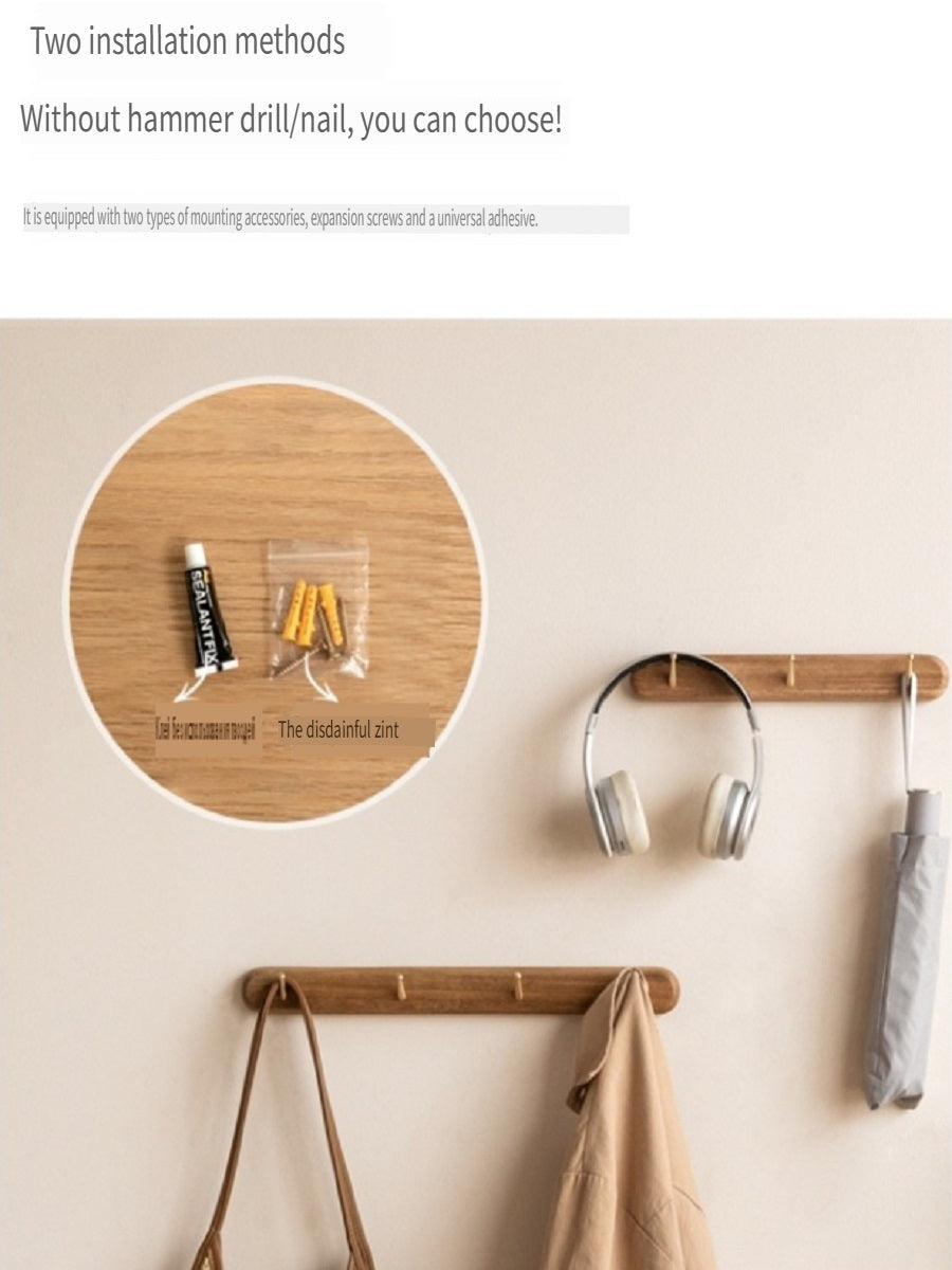 MYZD North American black walnut/beech solid wood coat hooks, 4-8 hooks optional