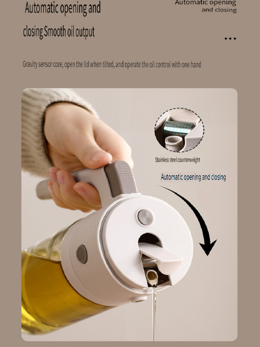 FaSoLa Kitchen household oiling bottle, can be sprayed with oiling, glass spraying and oiling integrated oil bottle, suitable for liquid seasonings and edible oils，550ML