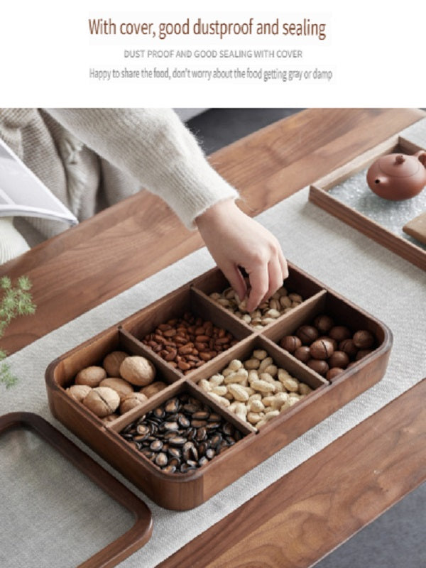 MYZD North American and Walnut Candy, Snack 6-grid Storage Box