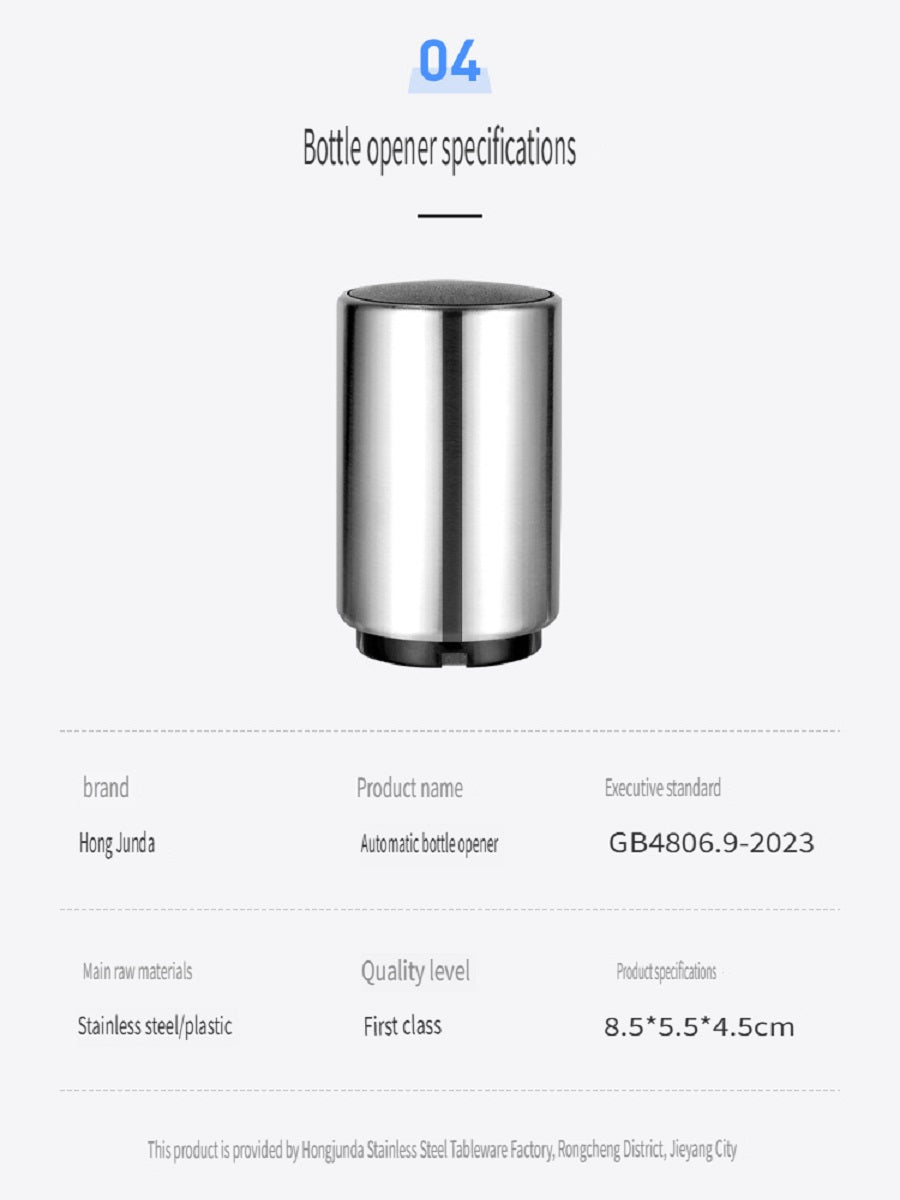 HGD Push-type stainless steel beer bottle opener with magnet adsorption