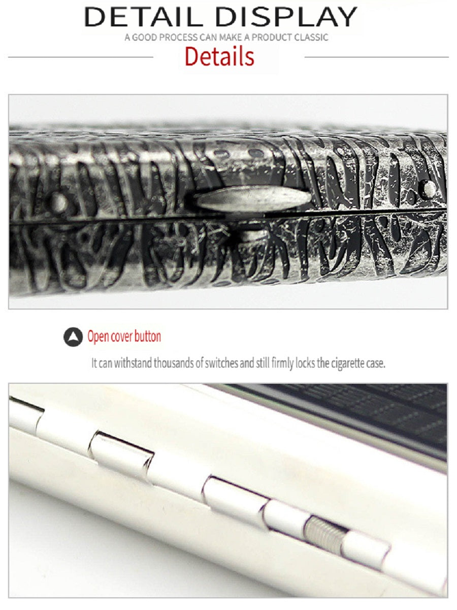 IMCO Austrian IMCO brass ultra-thin cigarette case, pack of 20, creative 6-sided engraving, gift collection