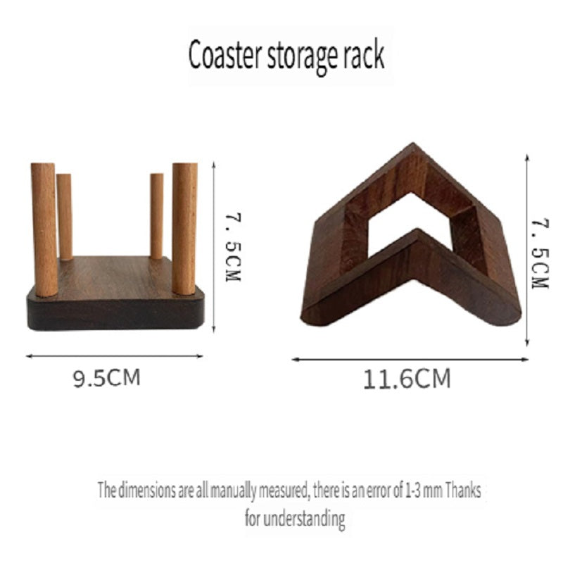 XMT Creative biscuit solid wood coaster, black walnut/beech, 2 pieces