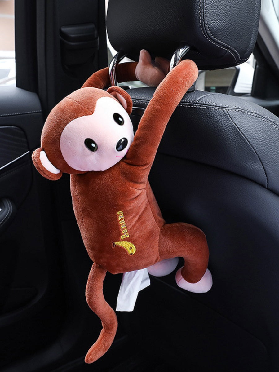 MCZB Creative Pippi monkey tissue box, car supplies, pull-out car seat back pumping box, can be used at home, can be used as a toy