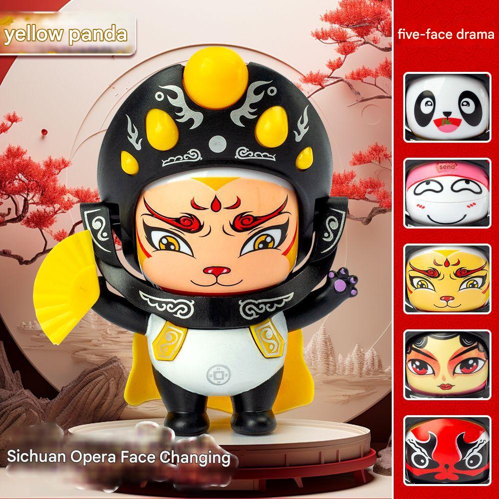 KKT Nezha Face Changer Doll Keychain Press Button Face Change Creative Toy