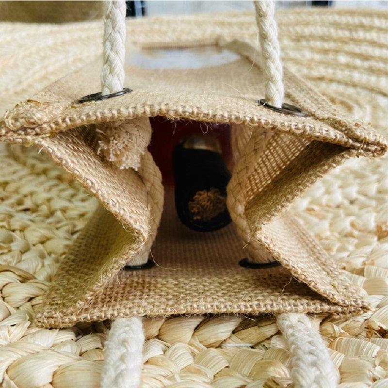 BGS Nordic style jute wine bag with transparent film on the front