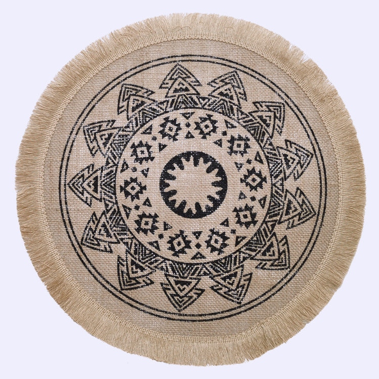 BGS Nordic jute hand-woven placemat, insulation pad, bottom coating, various styles, diameter 38/40cm