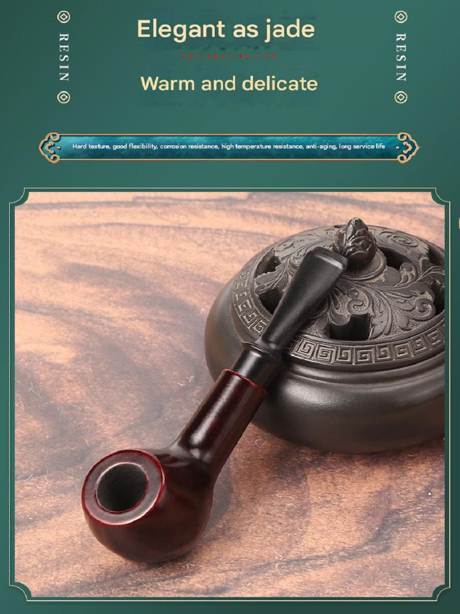 DHYJ Classic rosewood apple pipe, removable and washable, acrylic resin mouthpiece, filter pipe