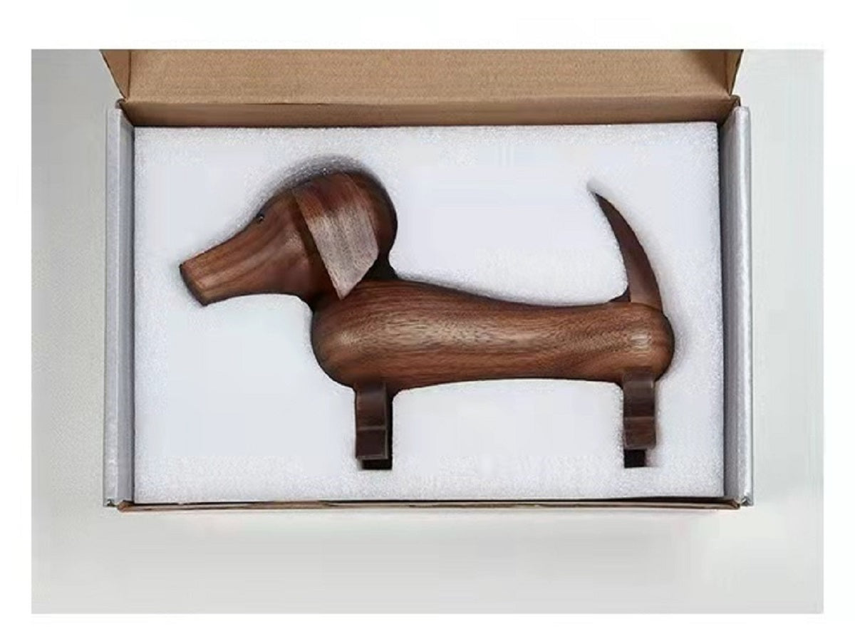 VKXK Black walnut dachshund, creative home and car decorations, gifts, handmade
