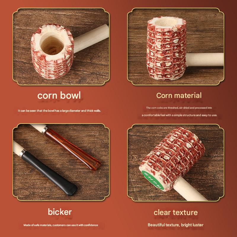 DHYJ Natural disposable corncob pipes, suitable for beginners to practice or entertain guests, 6 per pack