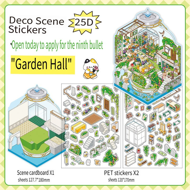 RetroStory Infeel.Me 2.5D background decoration stickers, diy landscaping stickers