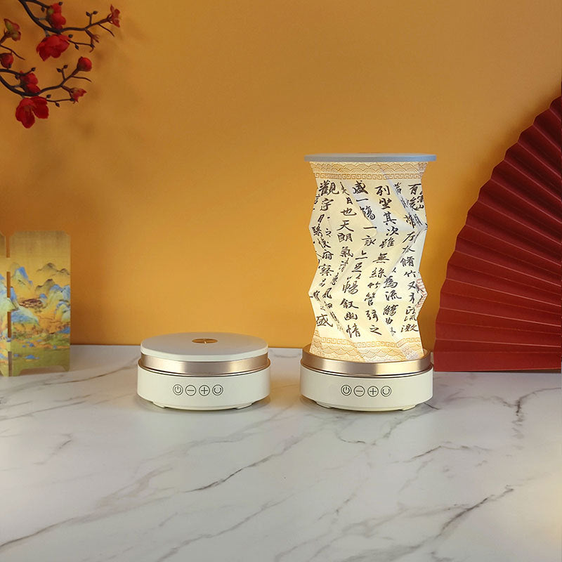 OBB LED folding night light, USB charging, rotating, with Bluetooth speaker, revolving lantern, cultural and creative gift