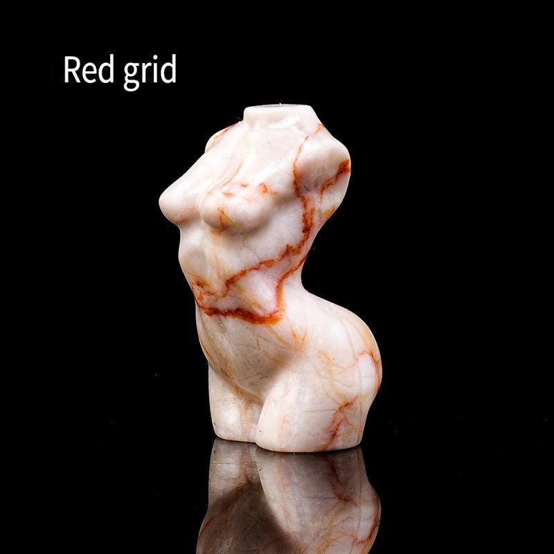 RYS Mini female model torso carved with natural crystal gems handicraft ornaments