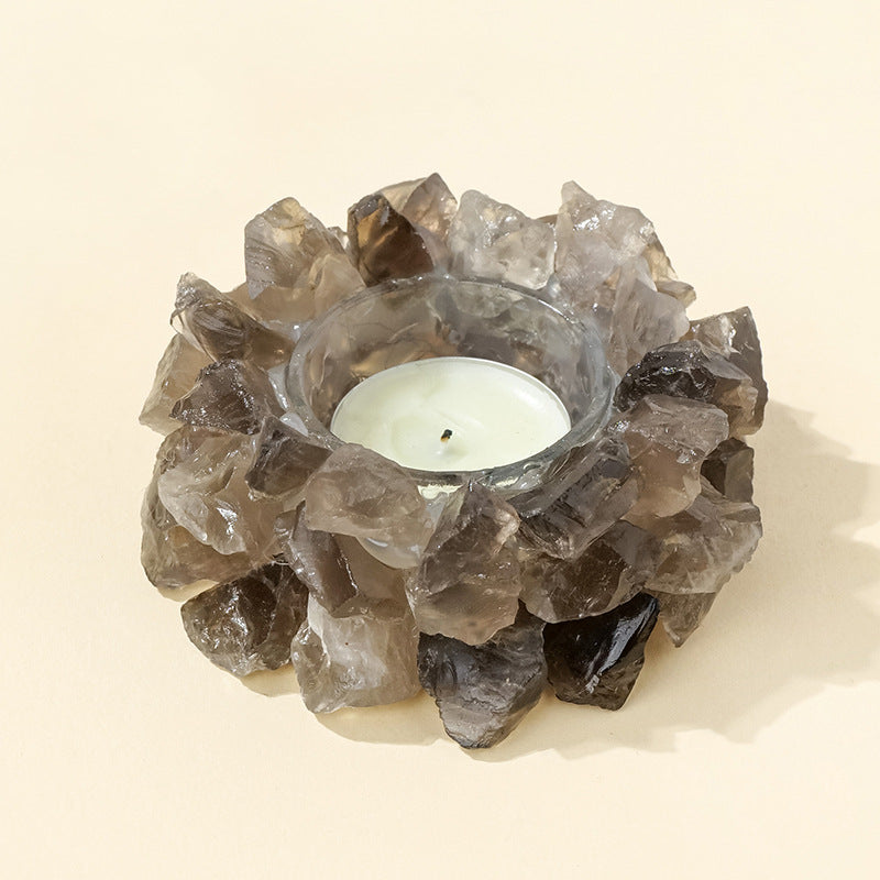 RYS Natural crystal rough stone candle holder, home decoration diffuser stone decoration