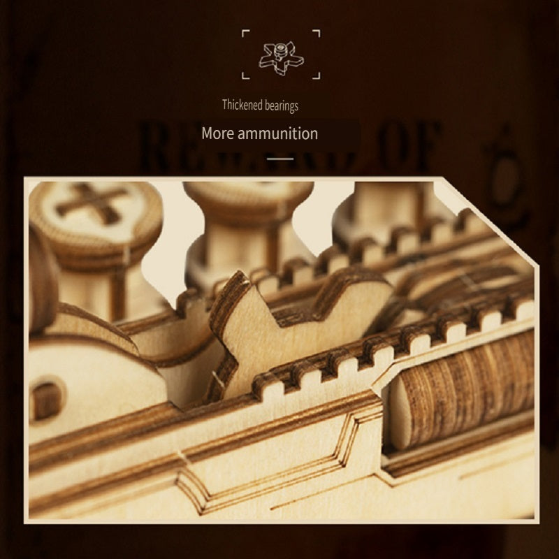 Rokr revolver Smith M60/Remington shotgun M870, made of wooden parts, can be used for shooting, handmade weapon model