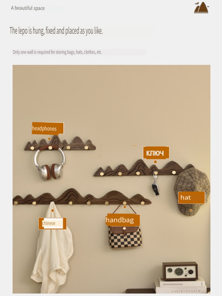 MYZD North American black walnut/beech wood creative simple clothes hanger, 4-8 hooks optional