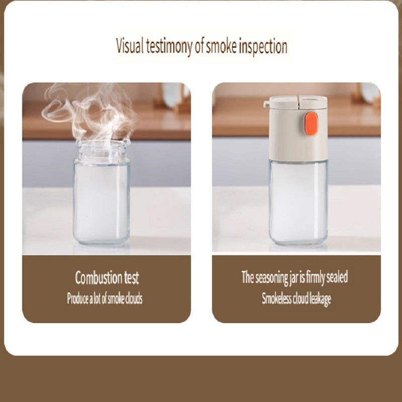 FaSoLa Kitchen glass seasoning bottle, suitable for solid seasoning, push-type, quantitative control，180ml