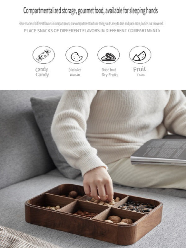 MYZD North American and Walnut Candy, Snack 6-grid Storage Box