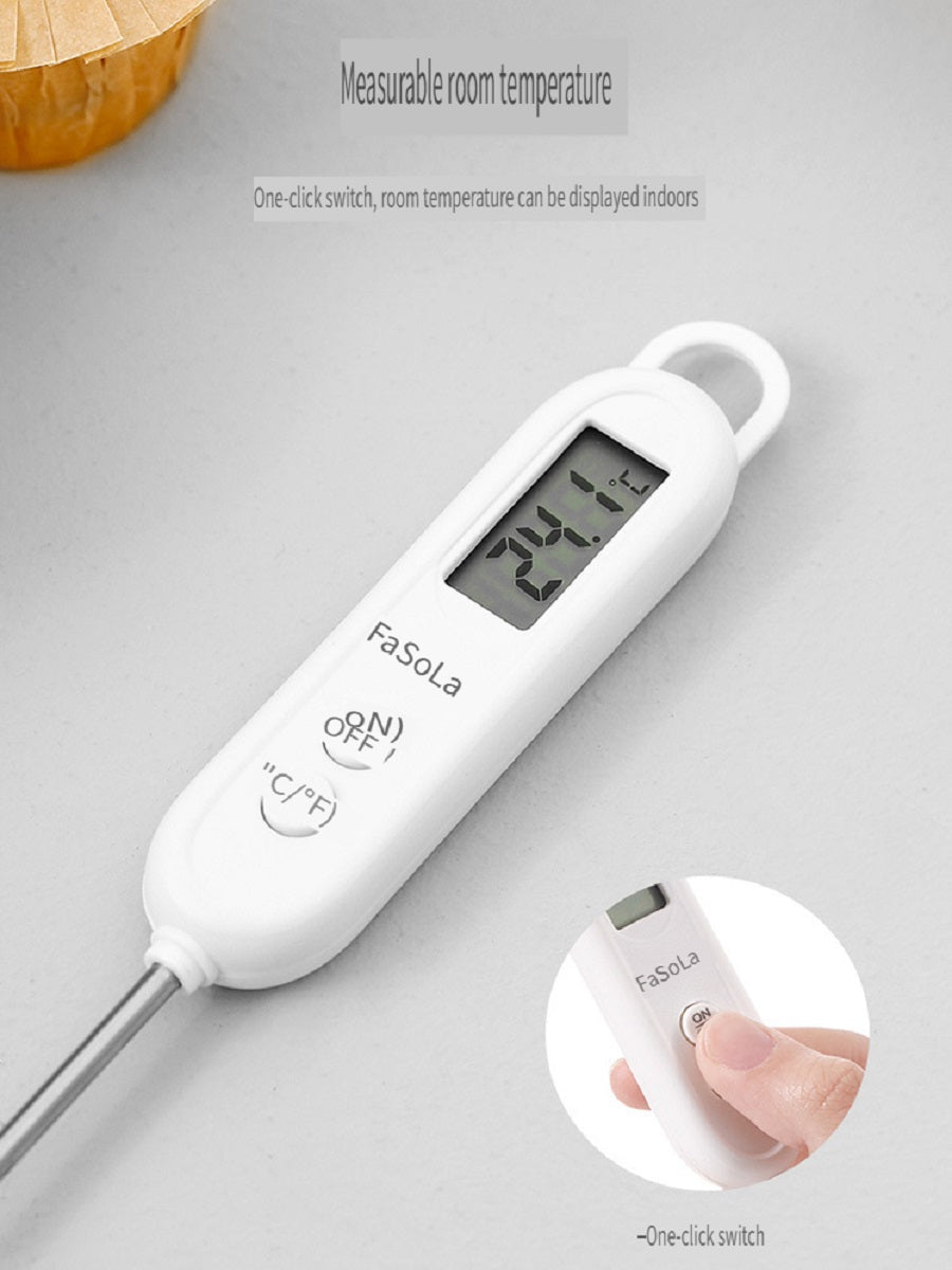 FaSoLa Probe-type food thermometer, suitable for baby bottles and kitchens，Digital display, can measure -50-300 degrees Celsius
