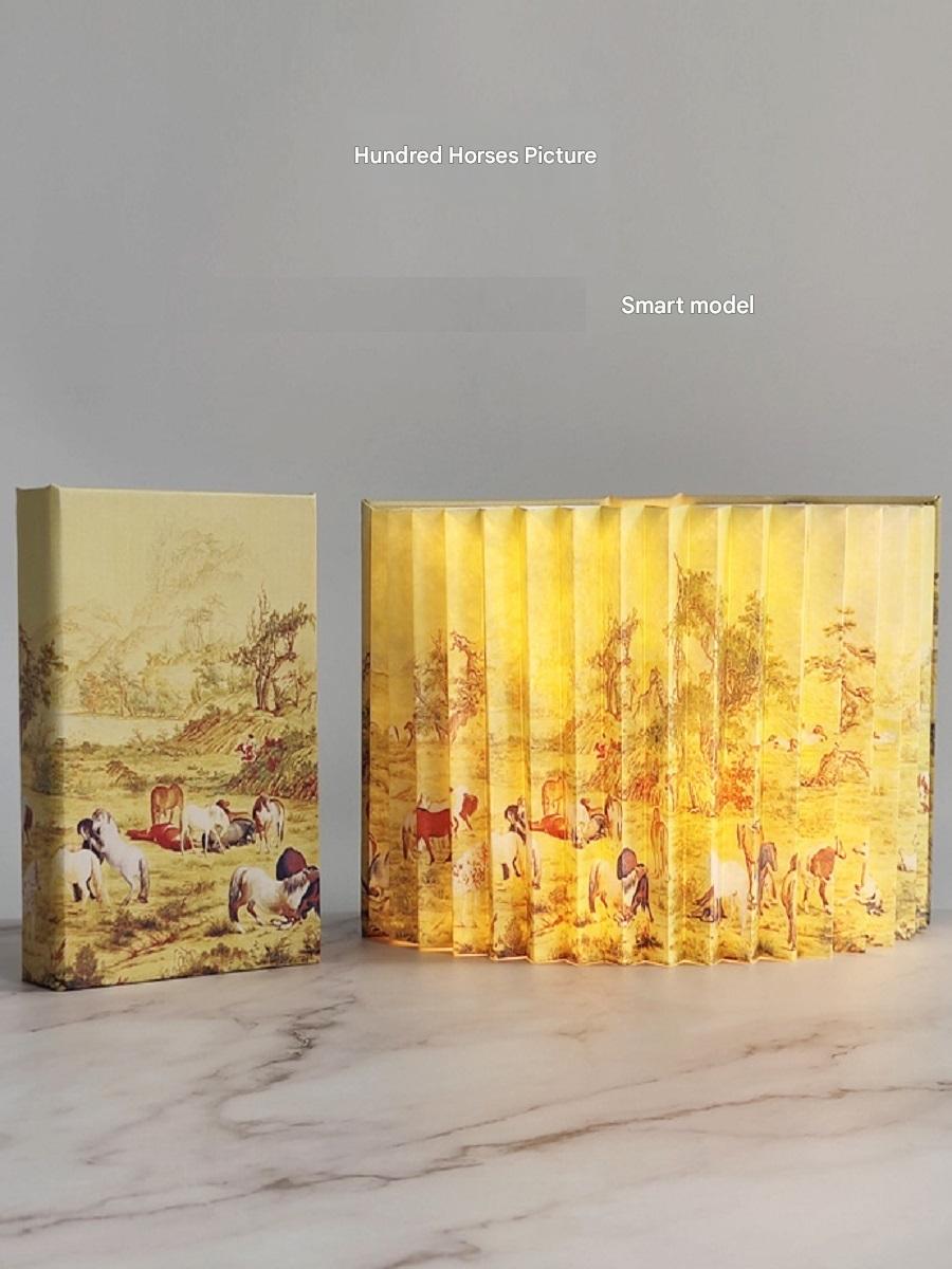 OBB OBB LED Folding Book Light with Bluetooth Speaker, Rechargeable Battery, Voice Control, Phone Control, Timer Function, Medium Size, Gift