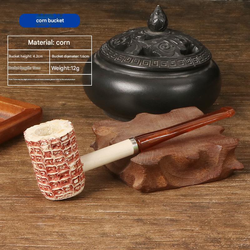 DHYJ Natural disposable corncob pipes, suitable for beginners to practice or entertain guests, 6 per pack