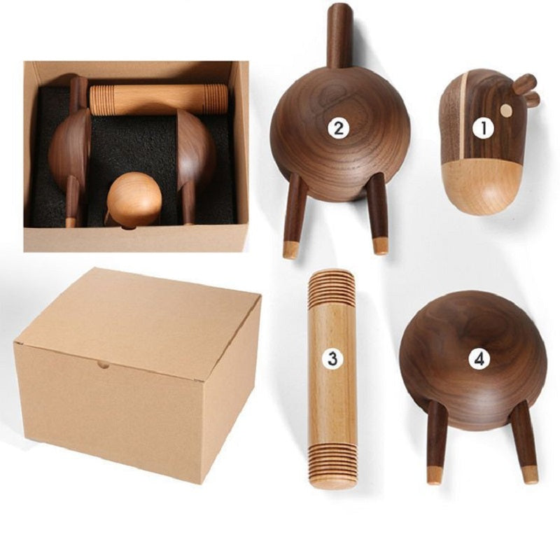 MSMY Creative cartoon donkey napkin holder made of solid wood