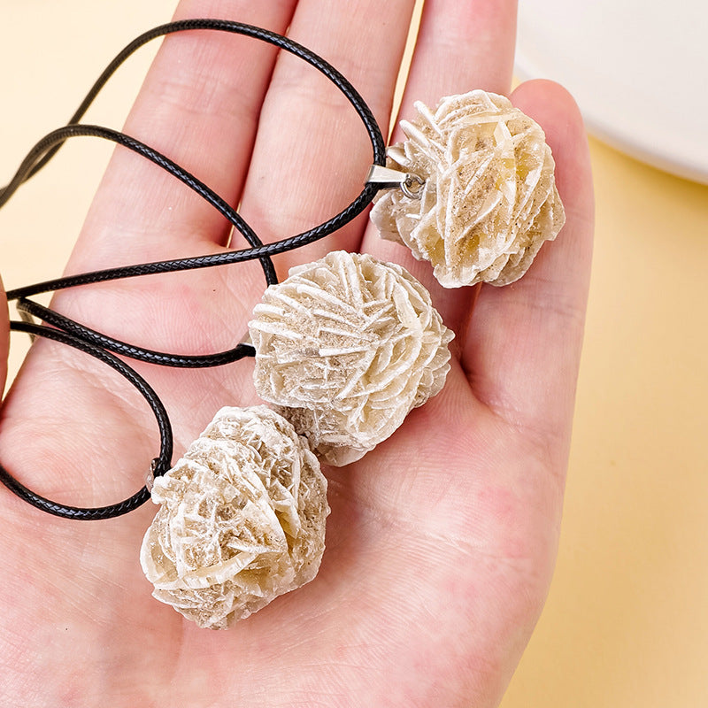 APENG Natural ore Moroccan desert rose stone pendant, ore specimen necklace