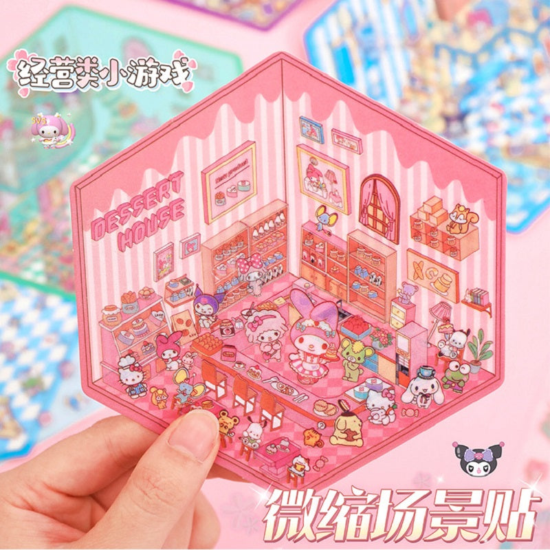 ERANC Three-dimensional cartoon  miniature scene stickers, collage landscaping stickers, hand account materials, diy stickers