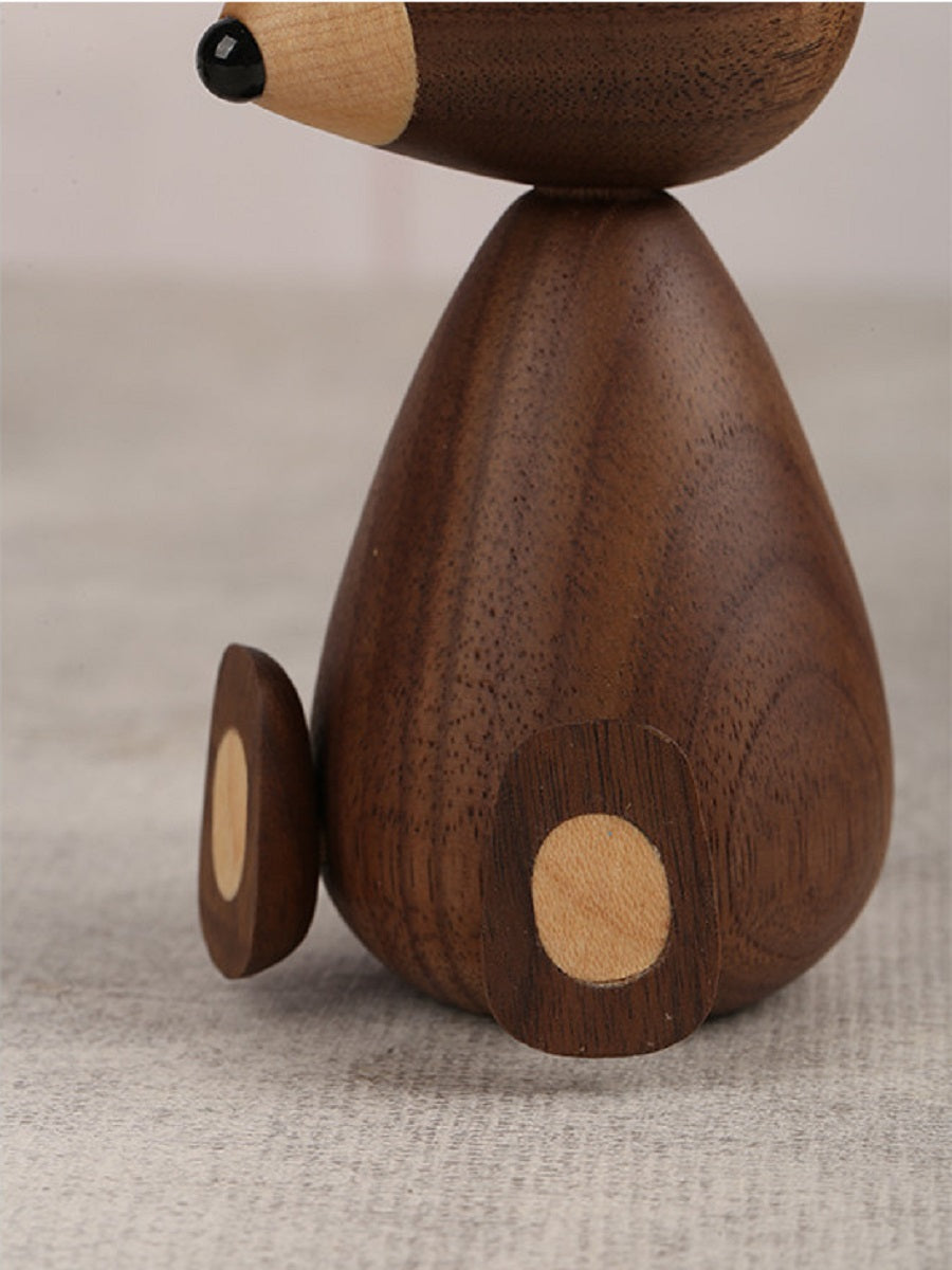 VKXK Danish style black walnut black bear ornaments, home decoration, handmade