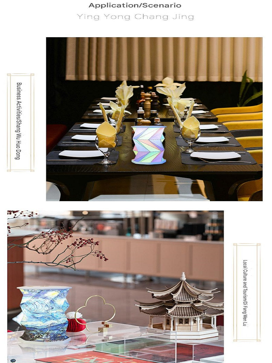 OBB Magnetic folding rotating atmosphere desk lamp, origami art, cultural and creative gift night light