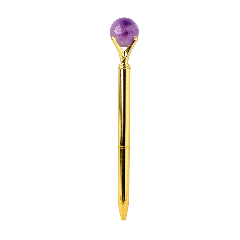 RYS Natural crystal ball metal ballpoint pen, student gift