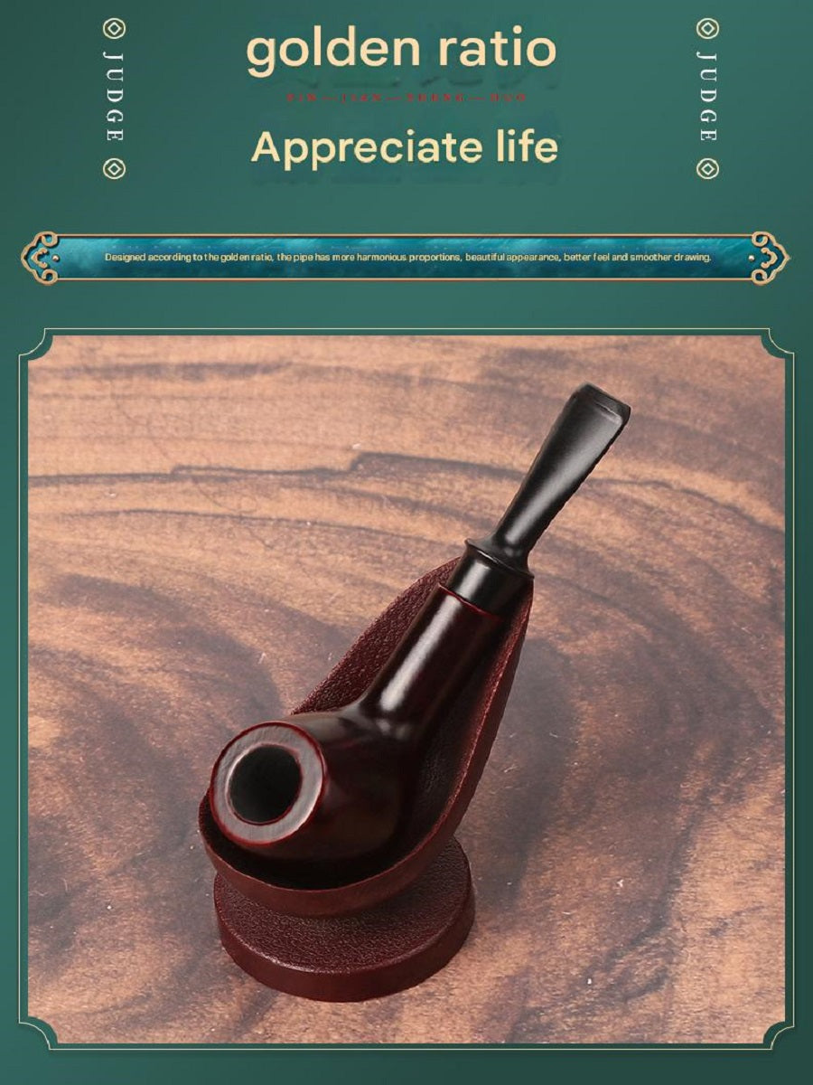 DHYJ Classic rosewood apple pipe, removable and washable, acrylic resin mouthpiece, filter pipe