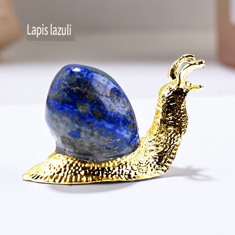 RYS Natural crystal rolling stone snail decoration, home office decoration decoration