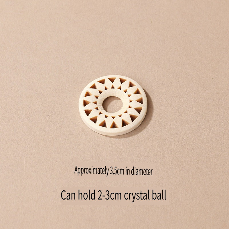 RYS Wooden root carved crystal ball base, home decoration