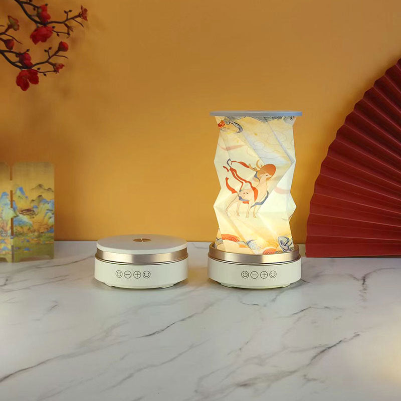 OBB LED folding night light, USB charging, rotating, with Bluetooth speaker, revolving lantern, cultural and creative gift