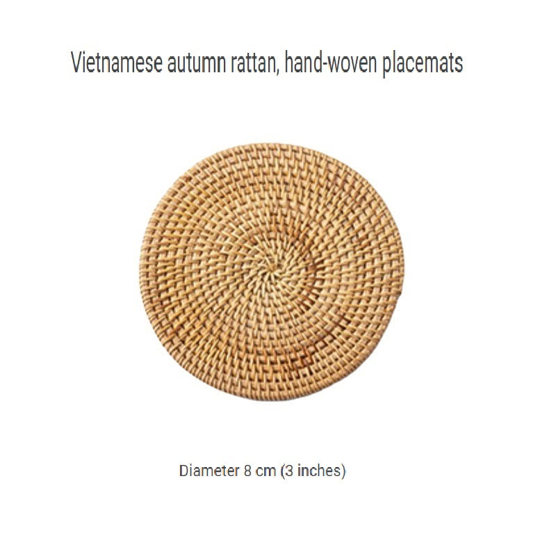 BGS Vietnamese autumn rattan hand-woven coasters, insulation pads, diameter 8-18cm