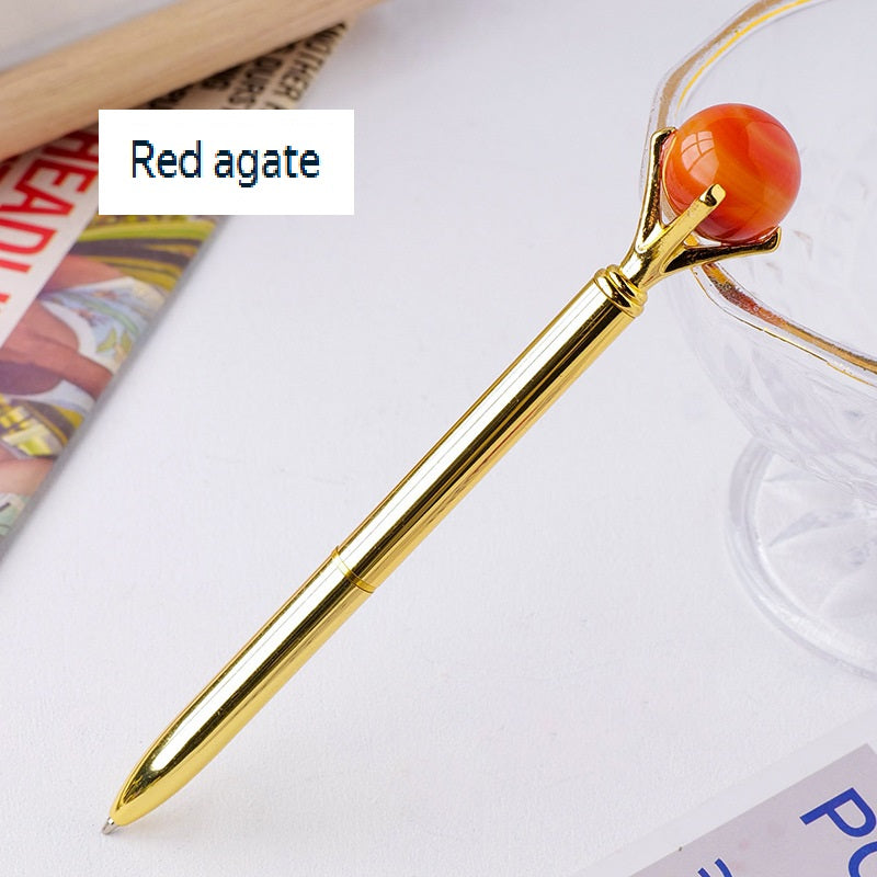 RYS Natural crystal ball metal ballpoint pen, student gift