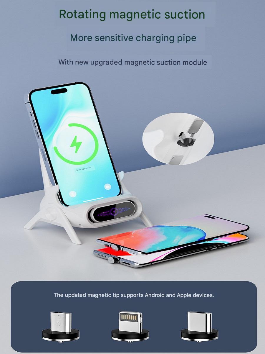 ZLKJ Desktop Phone Stand with Physical Amplification, 15W Wireless Charging, Universal for Phones and Tablets, Aromatherapy Function, and Cooling