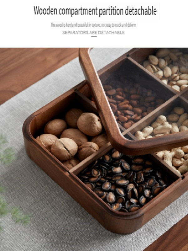 MYZD North American and Walnut Candy, Snack 6-grid Storage Box