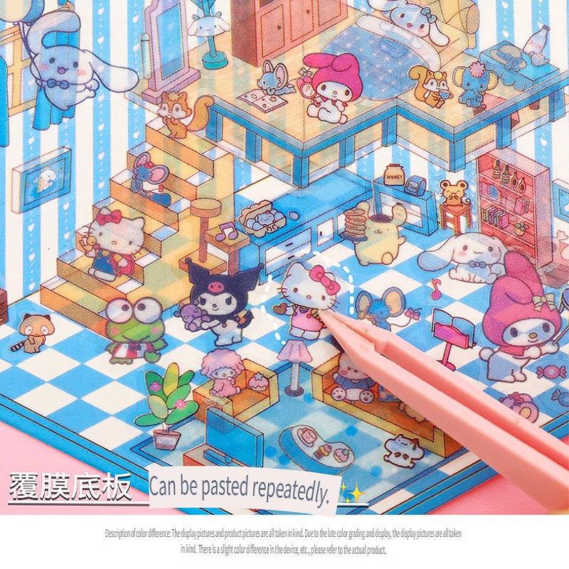 ERANC Three-dimensional cartoon  miniature scene stickers, collage landscaping stickers, hand account materials, diy stickers