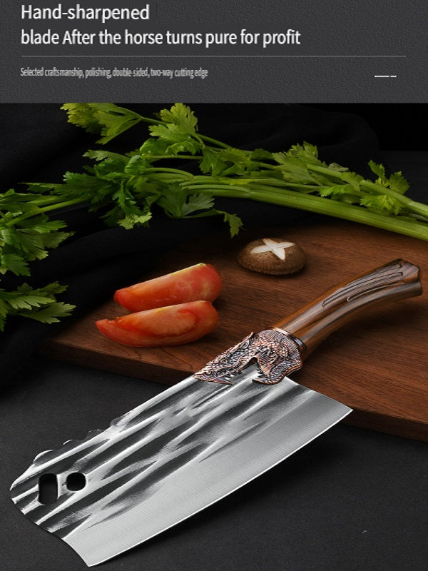HFD Chef's special chopping and cutting knife, suitable for meat, poultry, vegetables, fruits, etc., wooden handle，forged, two-knife set