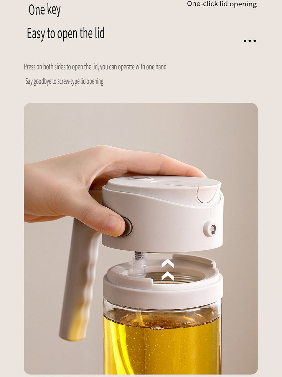 FaSoLa Kitchen household oiling bottle, can be sprayed with oiling, glass spraying and oiling integrated oil bottle, suitable for liquid seasonings and edible oils，550ML