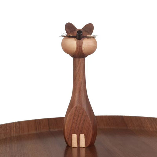 VKXK Nordic home solid wood cat and mouse, ornaments, study decorations, gifts