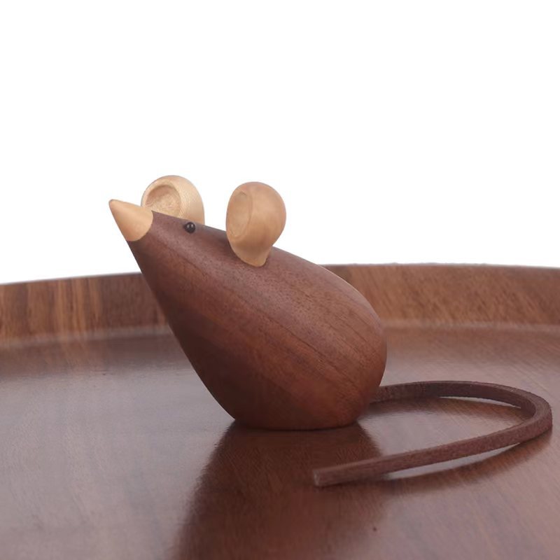 VKXK Nordic home solid wood cat and mouse, ornaments, study decorations, gifts