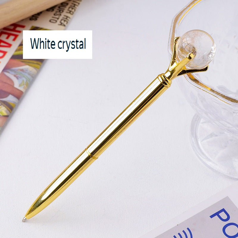 RYS Natural crystal ball metal ballpoint pen, student gift