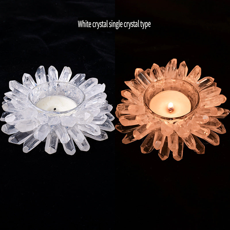 RYS Natural crystal rough stone candle holder, home decoration diffuser stone decoration