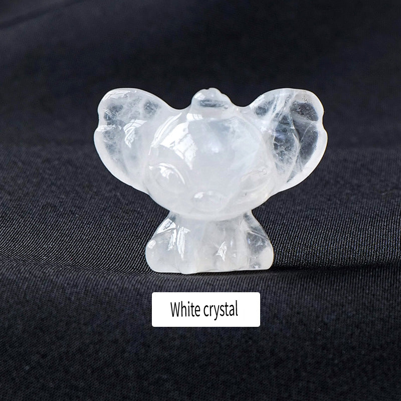 RYS Carved pieces of natural crystal gemstone Stitch, which can be used as ornaments or pendant gifts